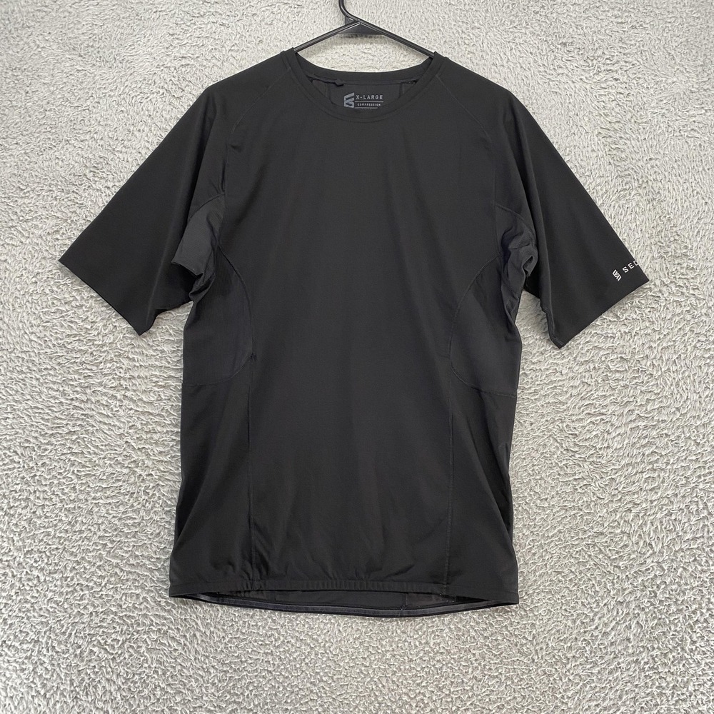Second Skin Compression Shirt Mens XL Black Short Sleeve Running Training